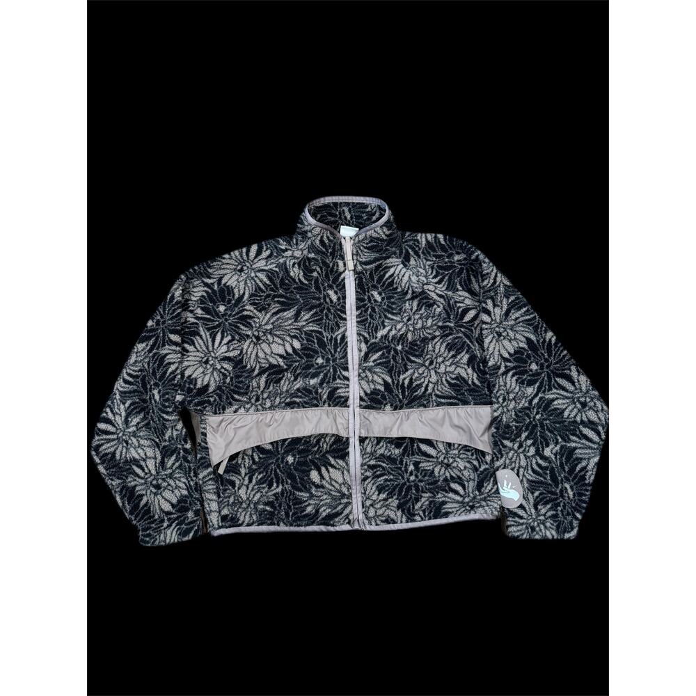 NIKE SPORTSWEAR FULL ZIP WOMENS BLACK FLORAL FLEECE SIZE XS